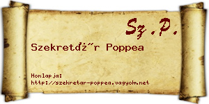 Szekretár Poppea névjegykártya